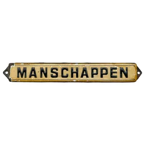 Original Pre 1940 Dutch army 'Manschappen' sign