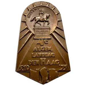 Original 1935 Dutch NSB pin 4de Algemene Landdag Den Haag