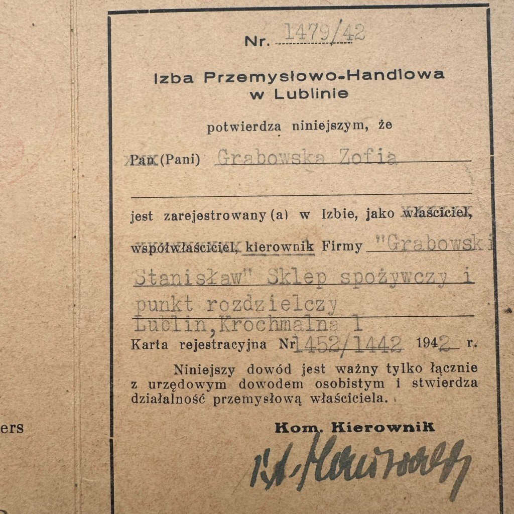 Original WWII German-Polish Ausweis Lublin 1942 — image 6