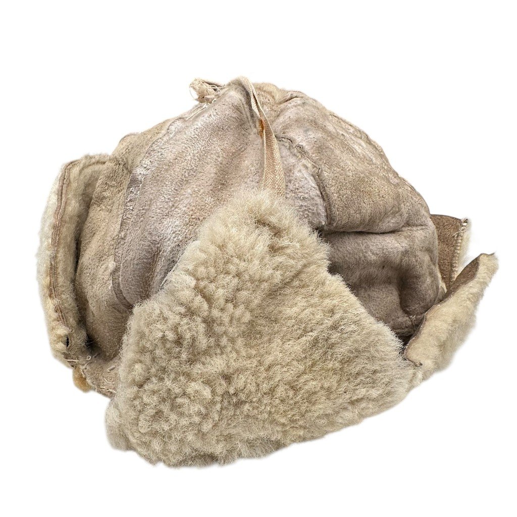 Original WWII German army sheepskin winter hat — image 2