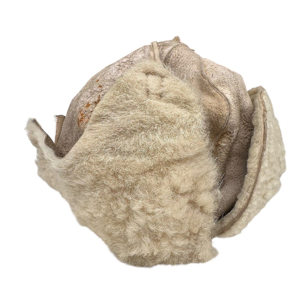 Original WWII German army sheepskin winter hat — image 3