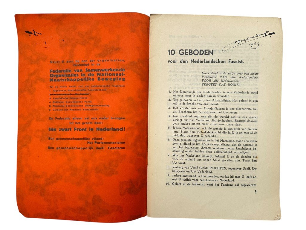 Original early 1930s Dutch set of three Fascist brochures — image 6