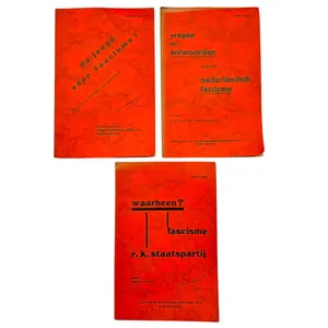 Original early 1930s Dutch set of three Fascist brochures