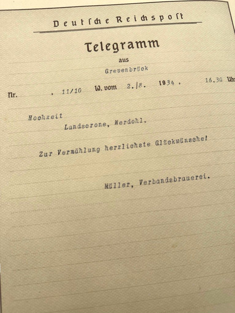Original 1934 German Reichspost telegram — image 4