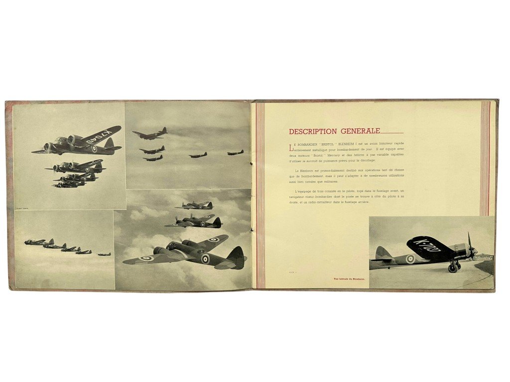 Original 1930s British/French Bristol Blenheim Bomber Brochure — image 6