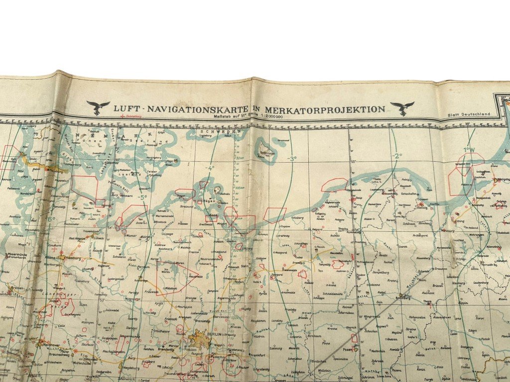 Original 1940 German Luftwaffe aerial navigation map for pilots — image 2