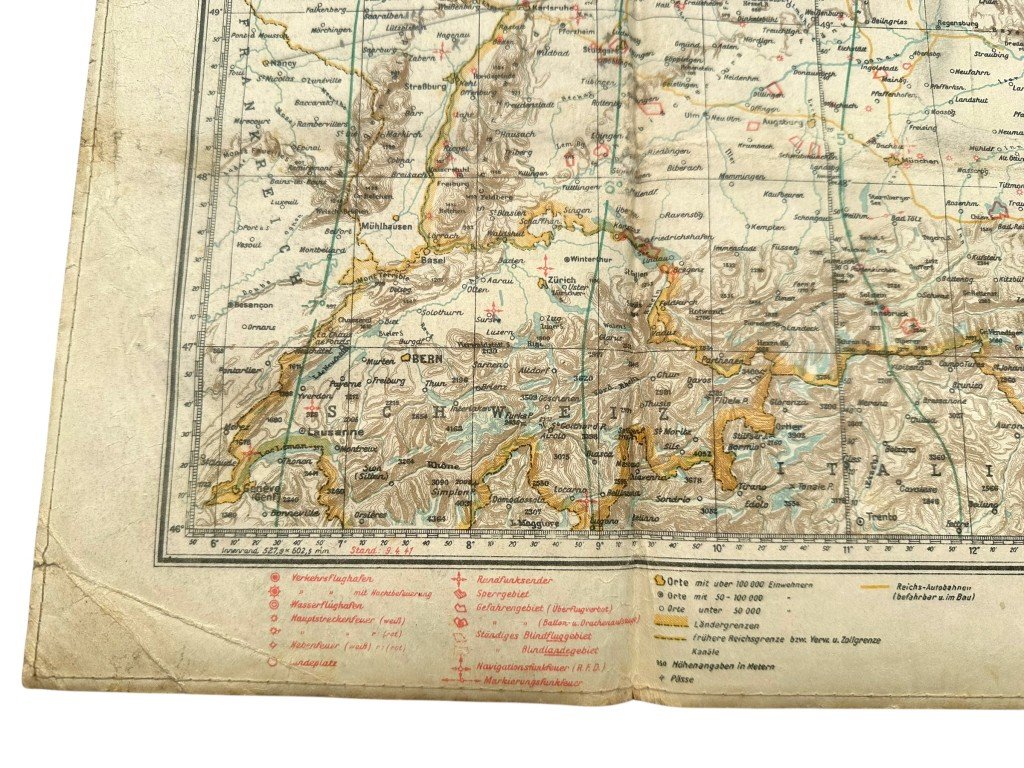 Original 1940 German Luftwaffe aerial navigation map for pilots — image 4