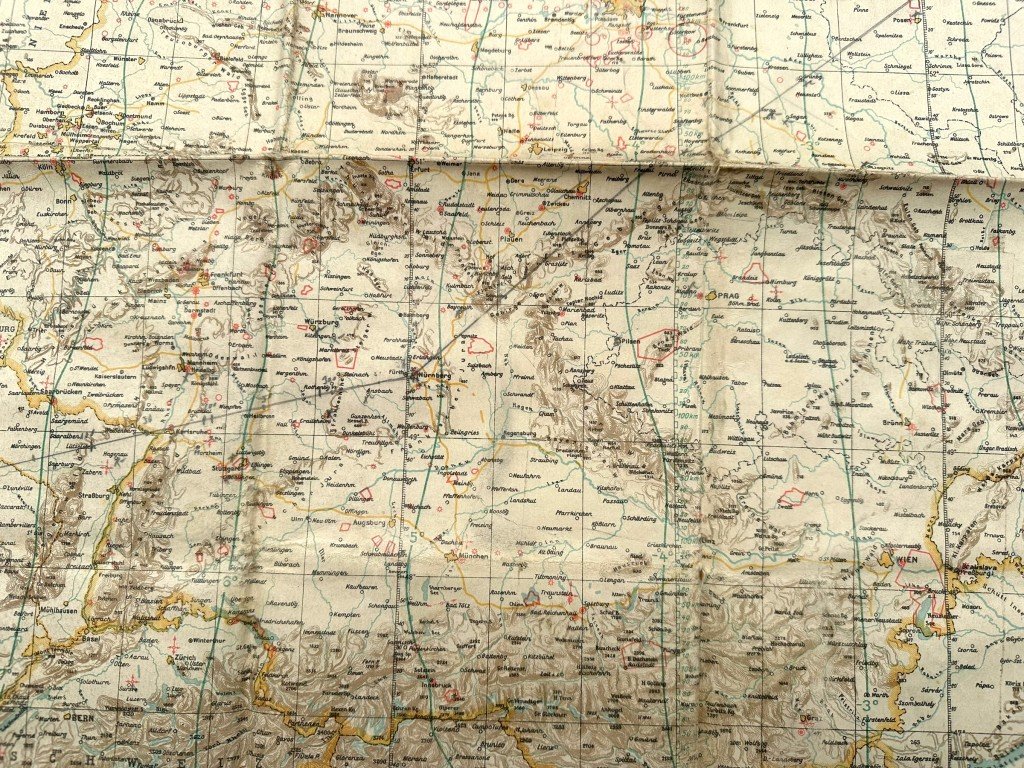 Original 1940 German Luftwaffe aerial navigation map for pilots — image 6