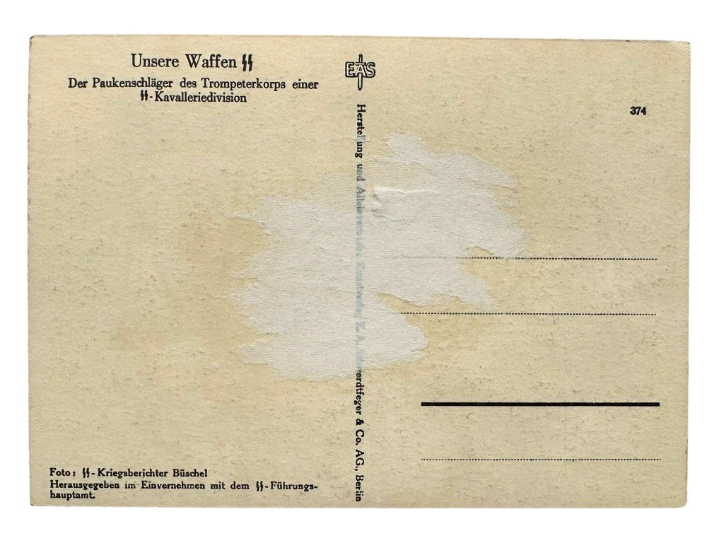 Original WWII German Waffen-SS postcard 'SS-Kavallerie division' — image 3