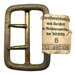 Original WWII German NSDAP Zweidorn buckle with RZM label