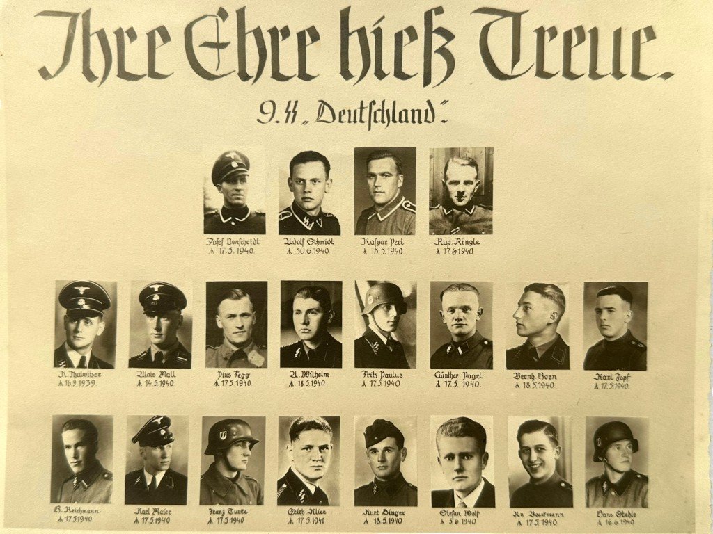 Original German 1940 Waffen-SS memorial photograph of the 9th SS Regiment 'Deutschland' with KIA SS members in Zeeland — image 2