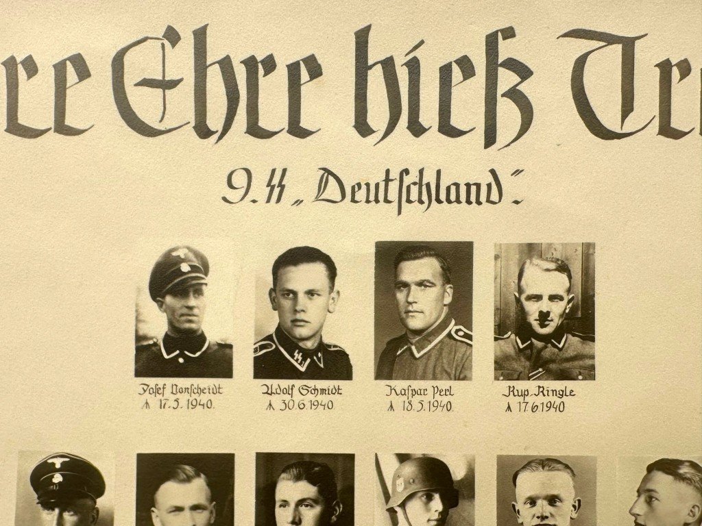 Original German 1940 Waffen-SS memorial photograph of the 9th SS Regiment 'Deutschland' with KIA SS members in Zeeland — image 3