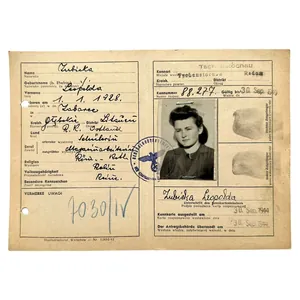 Original WWII German Kennkarte of Leopolda Zubicka from Poland with …