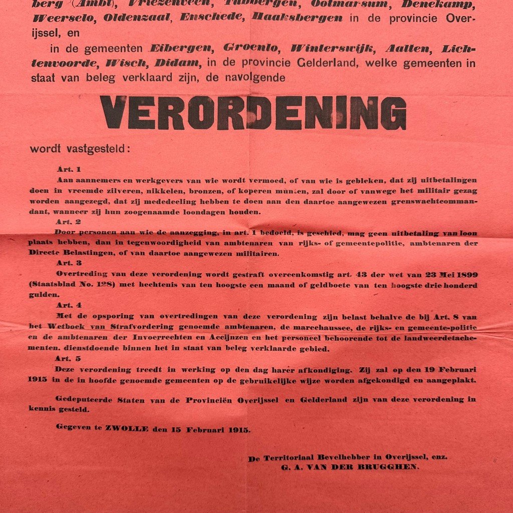 Original WW1 Dutch poster Territorial Command Zwolle 1915 — image 3
