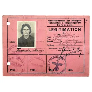 Original WWII German ID card from Borszczow in Poland 1942