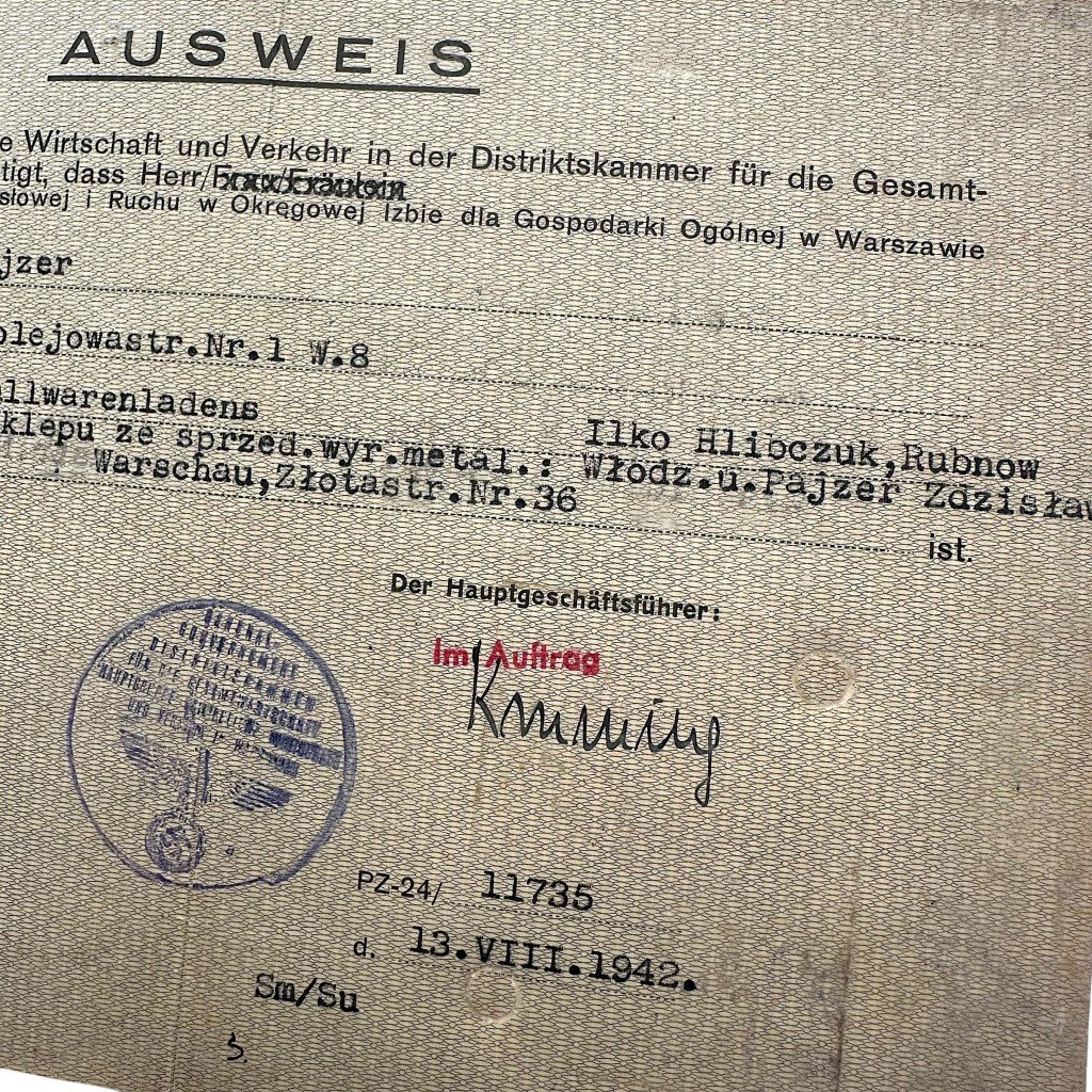 Original WWII German Aussies from occupied Poland – Hauptgruppe Gewerbliche Wirtschaft und Verkehr in Warsaw — image 4