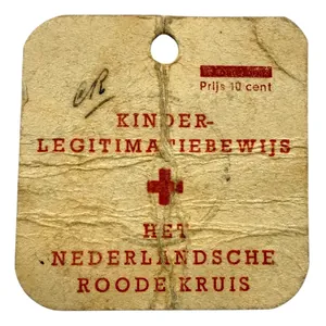 Original WWII Dutch Red Cross child identification card