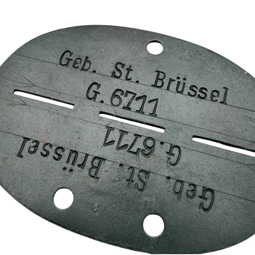 Original WWII German 'Gebiet Stadt Brüssel' Erkennungsmarke — image 2