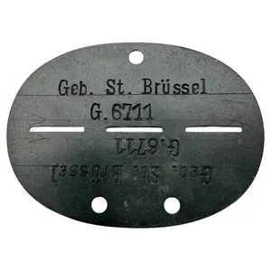 Original WWII German 'Gebiet Stadt Brüssel' Erkennungsmarke