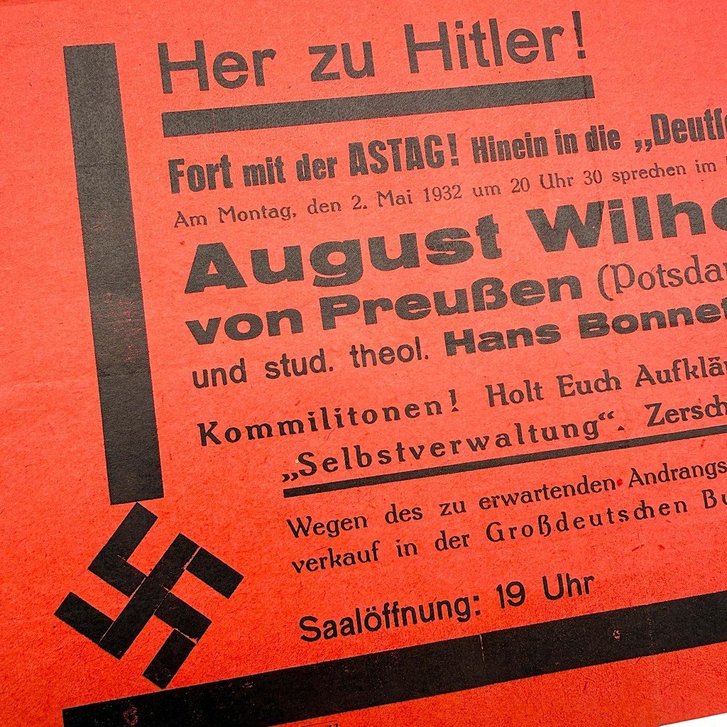 Original 1932 German early N.S.D.St. B. Adolf Hitler flyer Bonn — image 2