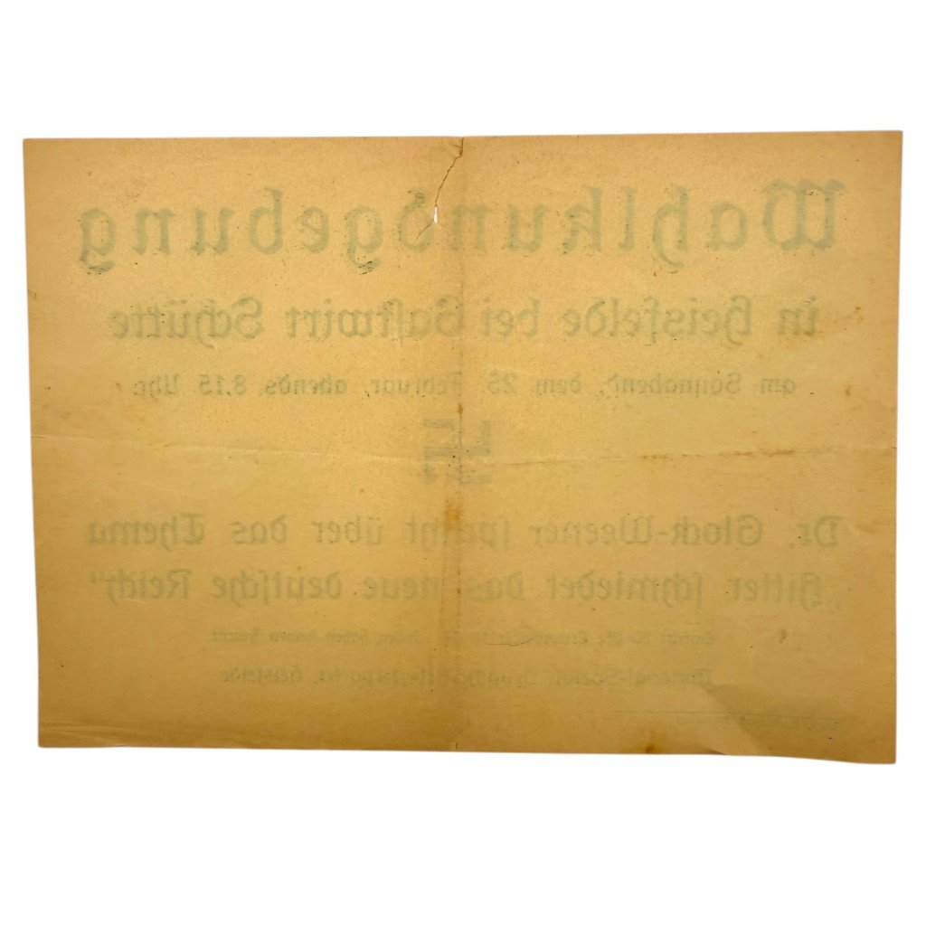 Original 1920s German NSDAP early flyer Heisfelde — image 2