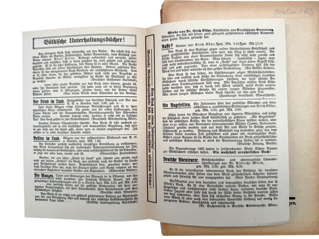 Original 1924 German brochure Adolf Hitler Sein Leben -Adolf-Viktor von Koerber — image 2