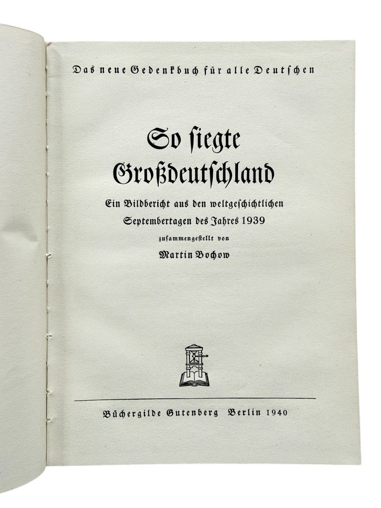 Original WWII German book 'So Siegte Großdeutschland – Martin Bockow' — image 2