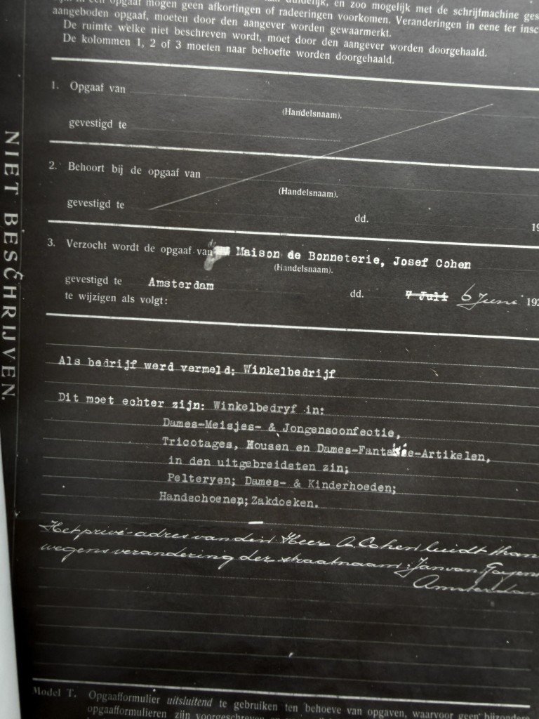 Original WWII Dutch Chamber of Commerce file Maison de Bonneterie Kalverstraat Amsterdam 1921-1941 documenting aryanization of Jewish business — image 12