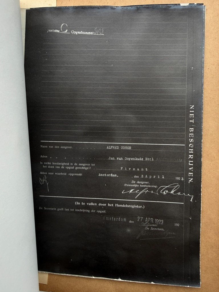 Original WWII Dutch Chamber of Commerce file Maison de Bonneterie Kalverstraat Amsterdam 1921-1941 documenting aryanization of Jewish business — image 13