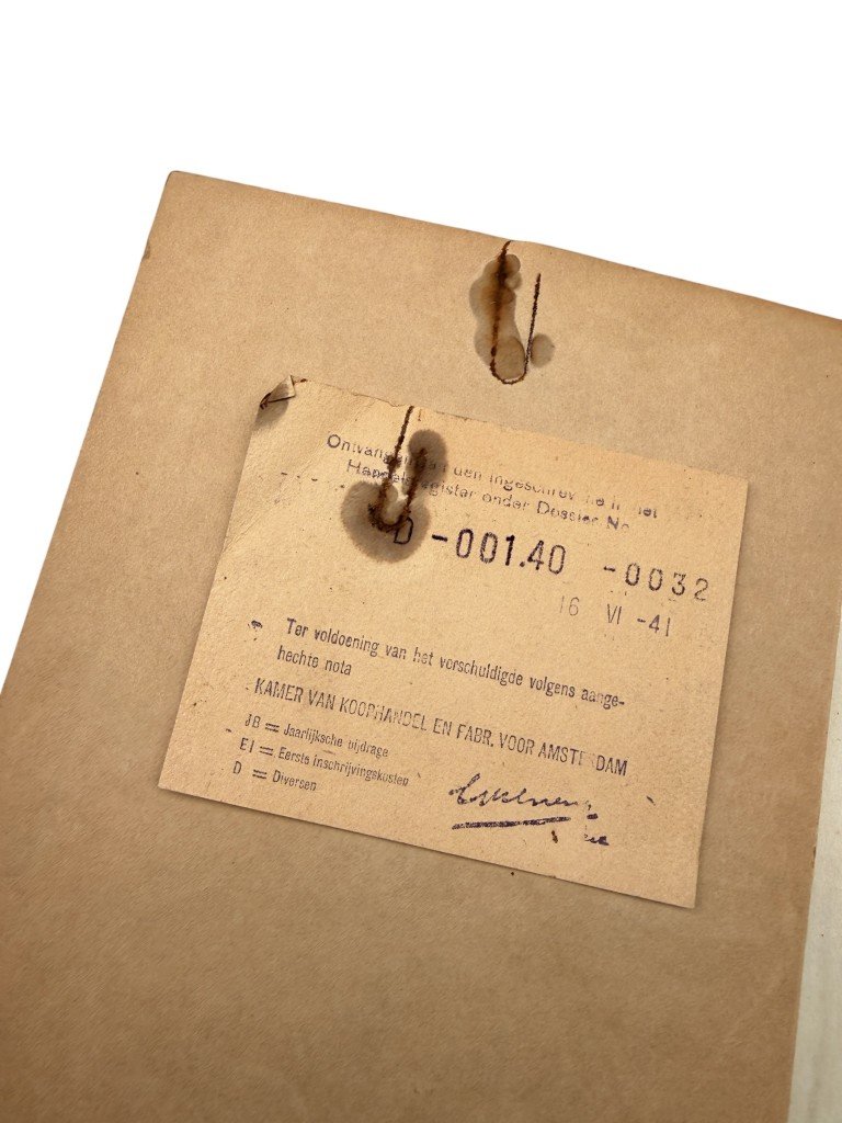 Original WWII Dutch Chamber of Commerce file Maison de Bonneterie Kalverstraat Amsterdam 1921-1941 documenting aryanization of Jewish business — image 4