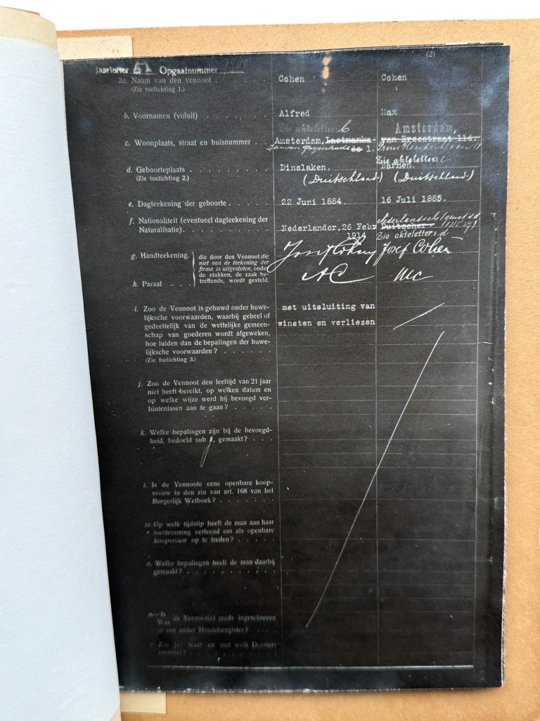 Original WWII Dutch Chamber of Commerce file Maison de Bonneterie Kalverstraat Amsterdam 1921-1941 documenting aryanization of Jewish business — image 7