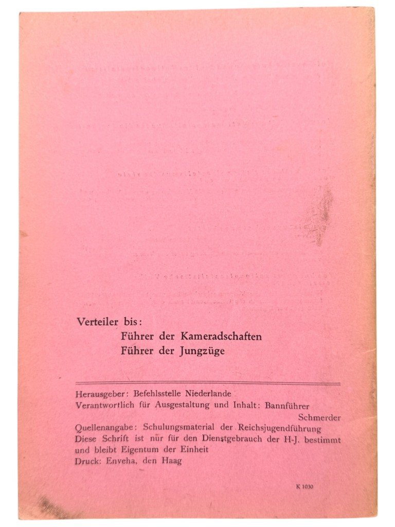 Original WWII German Hitlerjugend Führerdienst Befehlstelle Niederlande brochure 1944 — image 11