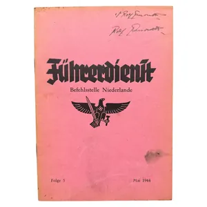 Original WWII German Hitlerjugend Führerdienst Befehlstelle Niederlande brochure 1944