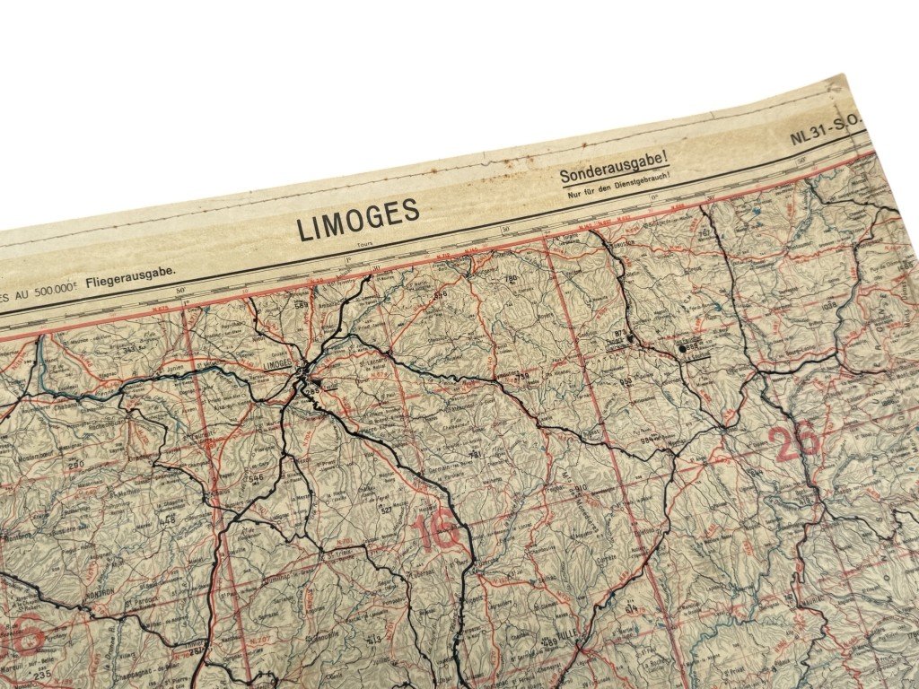 Original WWII German Luftwaffe Fliegerkarte Bordeaux – Limoges – Biarritz – France — image 4