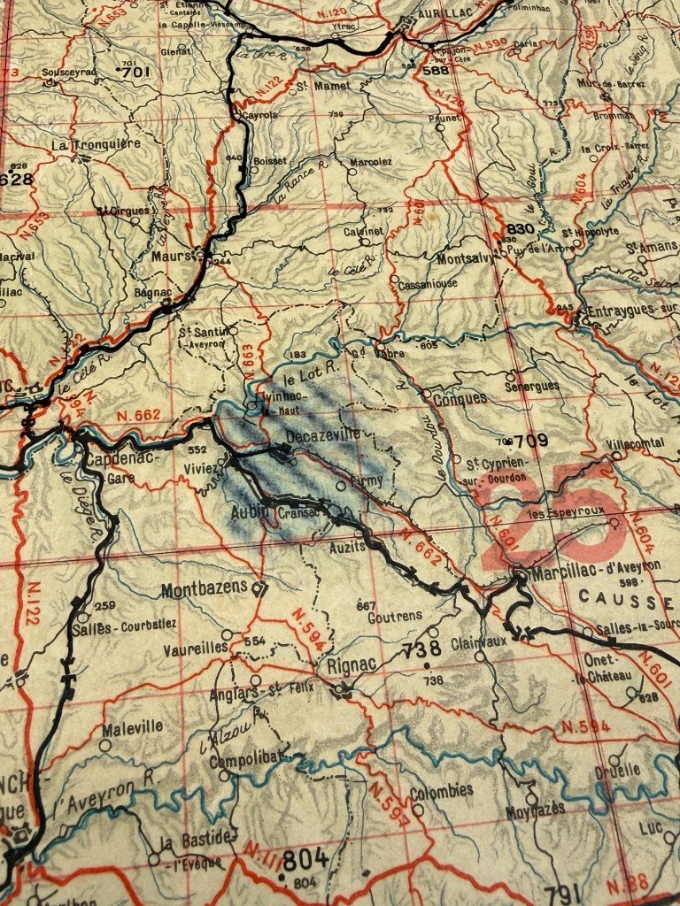 Original WWII German Luftwaffe Fliegerkarte Bordeaux – Limoges – Biarritz – France — image 6