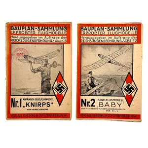 Original WWII German Hitlerjugend model aircraft construction plans (Dutch Nationale …