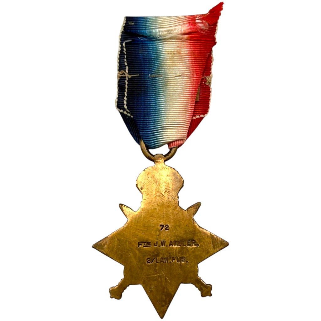 Original WW1 British 1914-1915 star medal – Lancashire Fusiliers — image 4