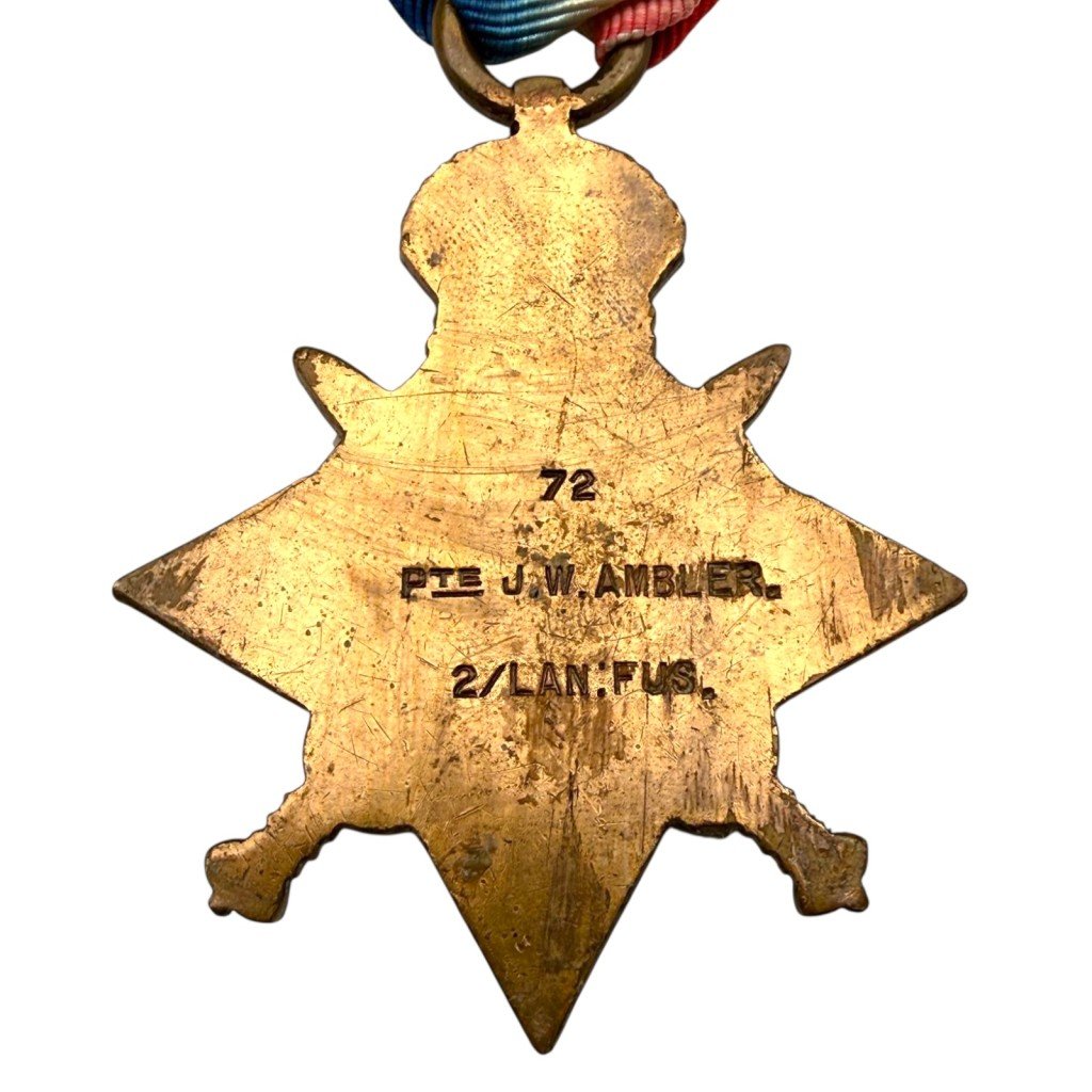 Original WW1 British 1914-1915 star medal – Lancashire Fusiliers — image 5