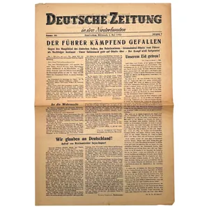 Original WWII German Deutsche Zeitung in den Niederlanden – death …