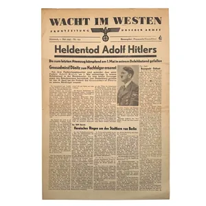 Original WWII German newspaper 'Wacht im Westen' with death of …