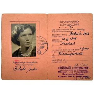 Original WWII German-Polish Bescheinigung Gebrüder Sennewaldt Krakow in Poland