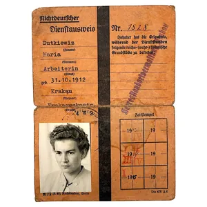 Original WWII German Dienstausweis Krakow in Poland