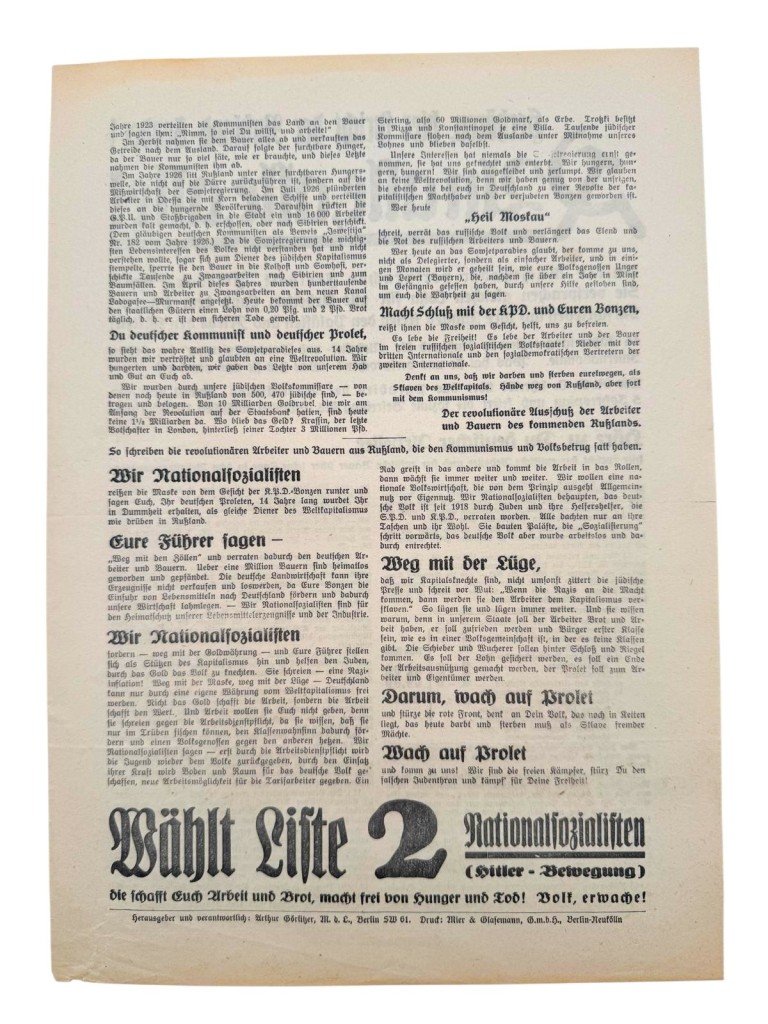 Original 1932 German NSDAP early elections flyer — image 4
