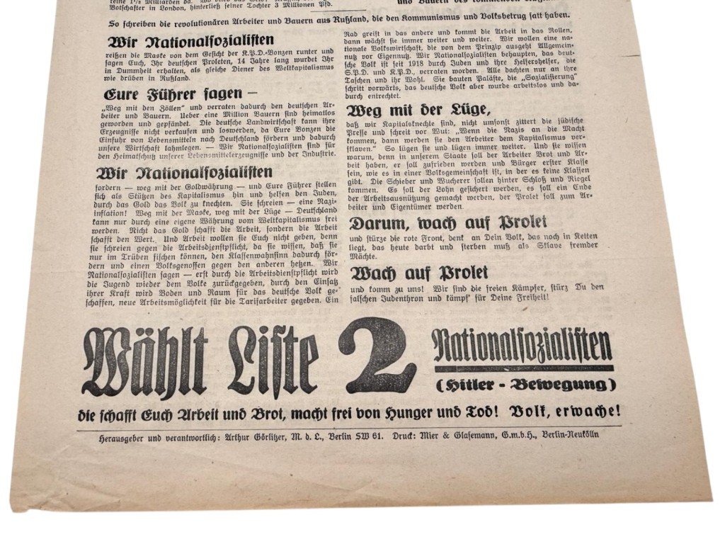 Original 1932 German NSDAP early elections flyer — image 5