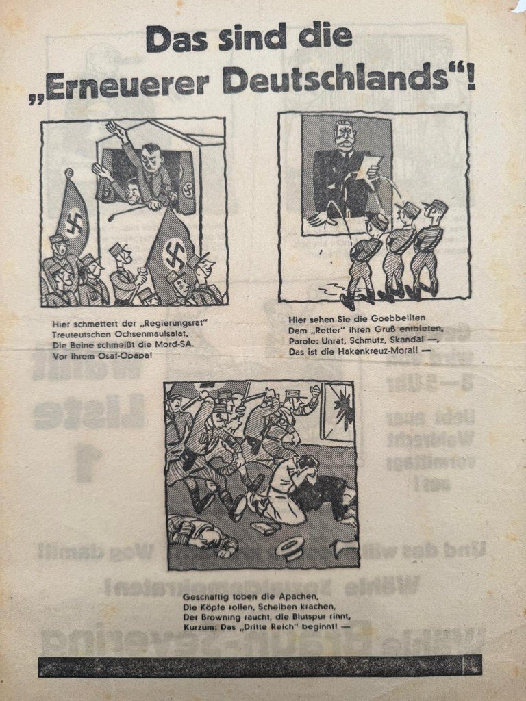 Original 1932 German Anti-NSDAP elections flyer — image 2