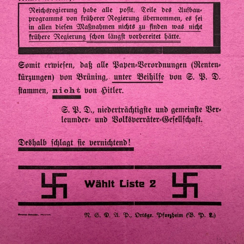 Original 1932 German NSDAP early election leaflet Berlin — image 3
