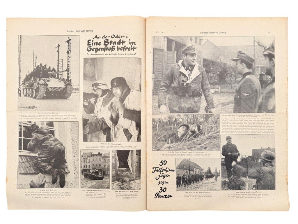 Original WWII German Berliner Illustrierte Zeitung – Scharfschütze – Otto Skorzeny – Breslau 1945 — image 5