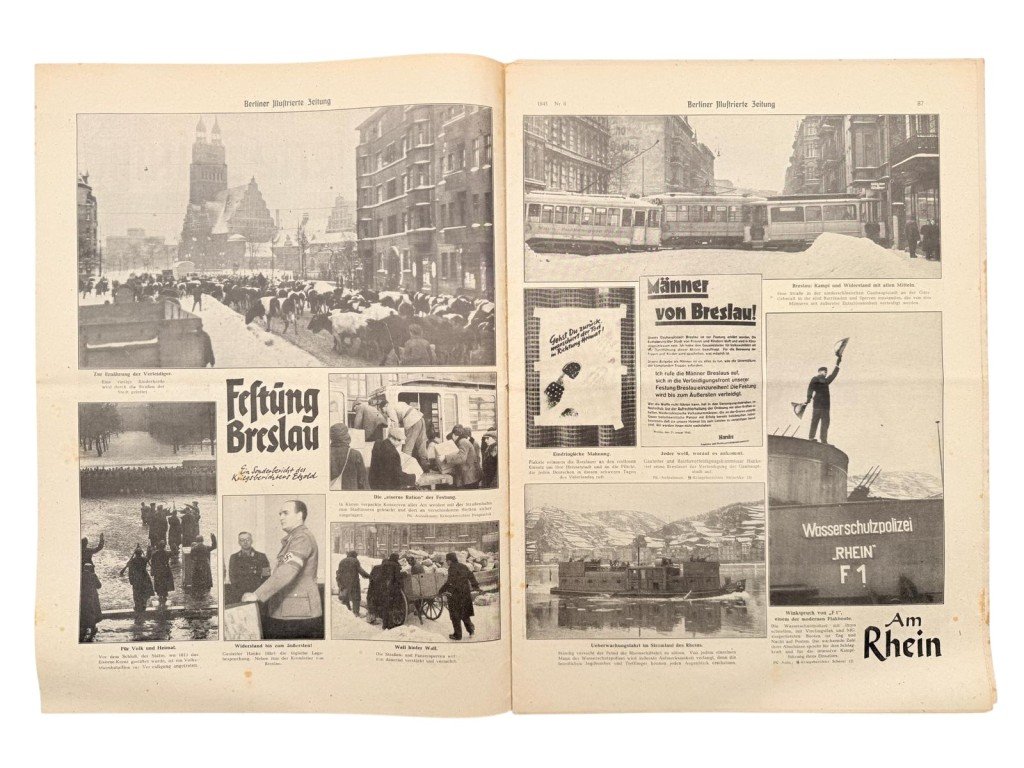 Original WWII German Berliner Illustrierte Zeitung – Scharfschütze – Otto Skorzeny – Breslau 1945 — image 8