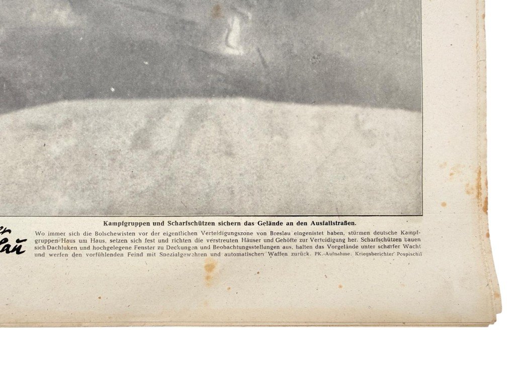 Original WWII German Berliner Illustrierte Zeitung – Scharfschütze – Otto Skorzeny – Breslau 1945 — image 9