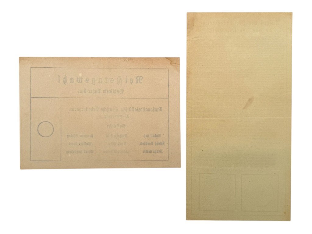 Original 1930s German set of two voting ballots — image 4